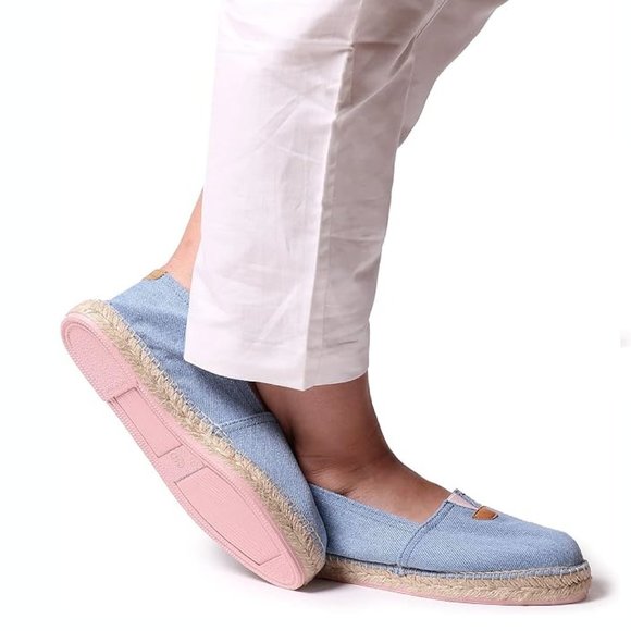 TONI PONS Toni Pons Classic Espadrilles Denim Flat Summer Sandal 9 NWT - Picture 1 of 5